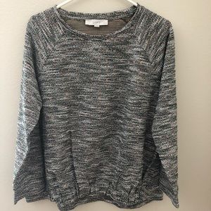 LOFT Gathered Hem Boucle Sweatshirt LP
